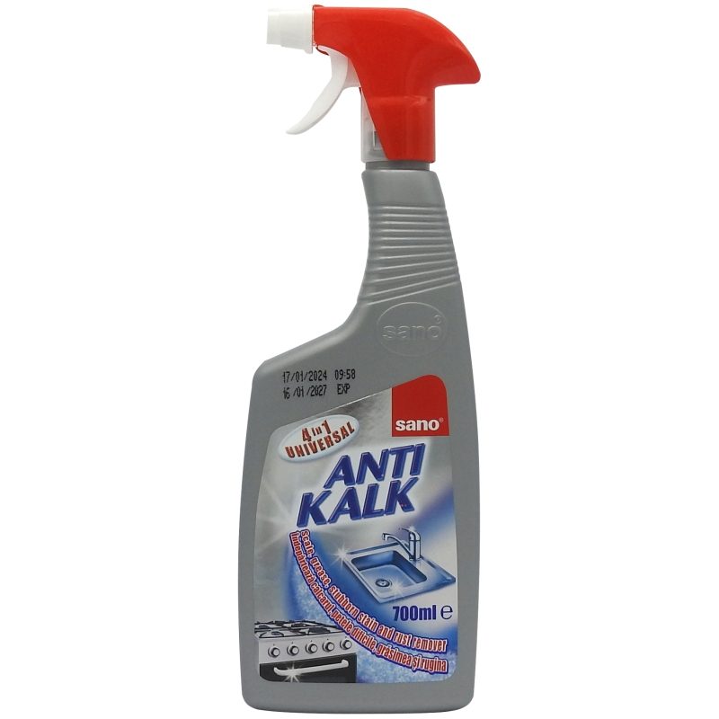 Sano Anticalcar Universal 4 in 1, Solutie Curatare Depuneri Piatra, Rugina si Grasime, Pulverizator, 700 ml