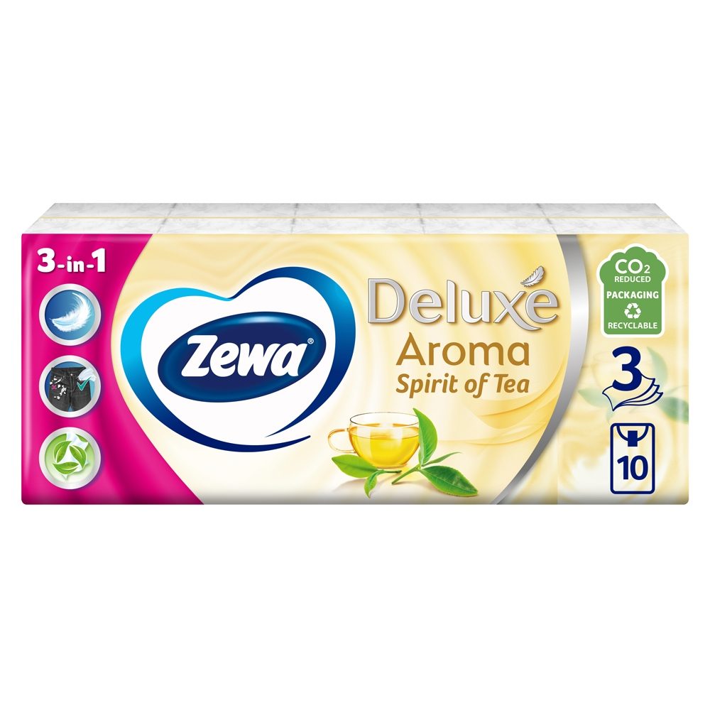 Zewa Spirit Of Tea, Batiste Nazale Din Hartie, 3 Straturi, Textura Moale, Albe, 10 Bucati