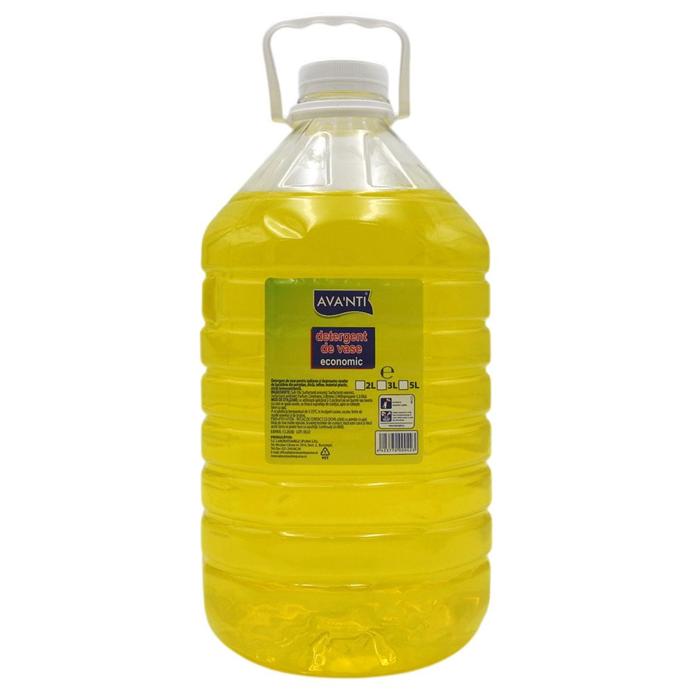 Detergent Lichid Pentru Vase Avanti, Formula Hipoalergenica Si Degresanta, Aroma Fresh, Format Economic, 5 L