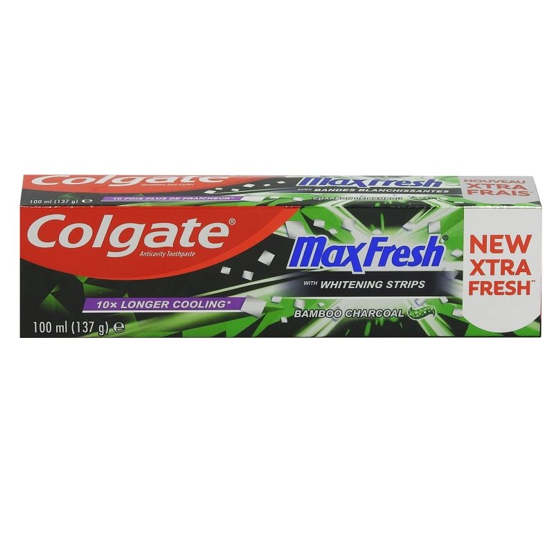 Pasta de Dinti Colgate Max Fresh Bamboo Charcoal, Efect de Albire si Respiratie Proaspata, Carbune de Bambus, 100 ml