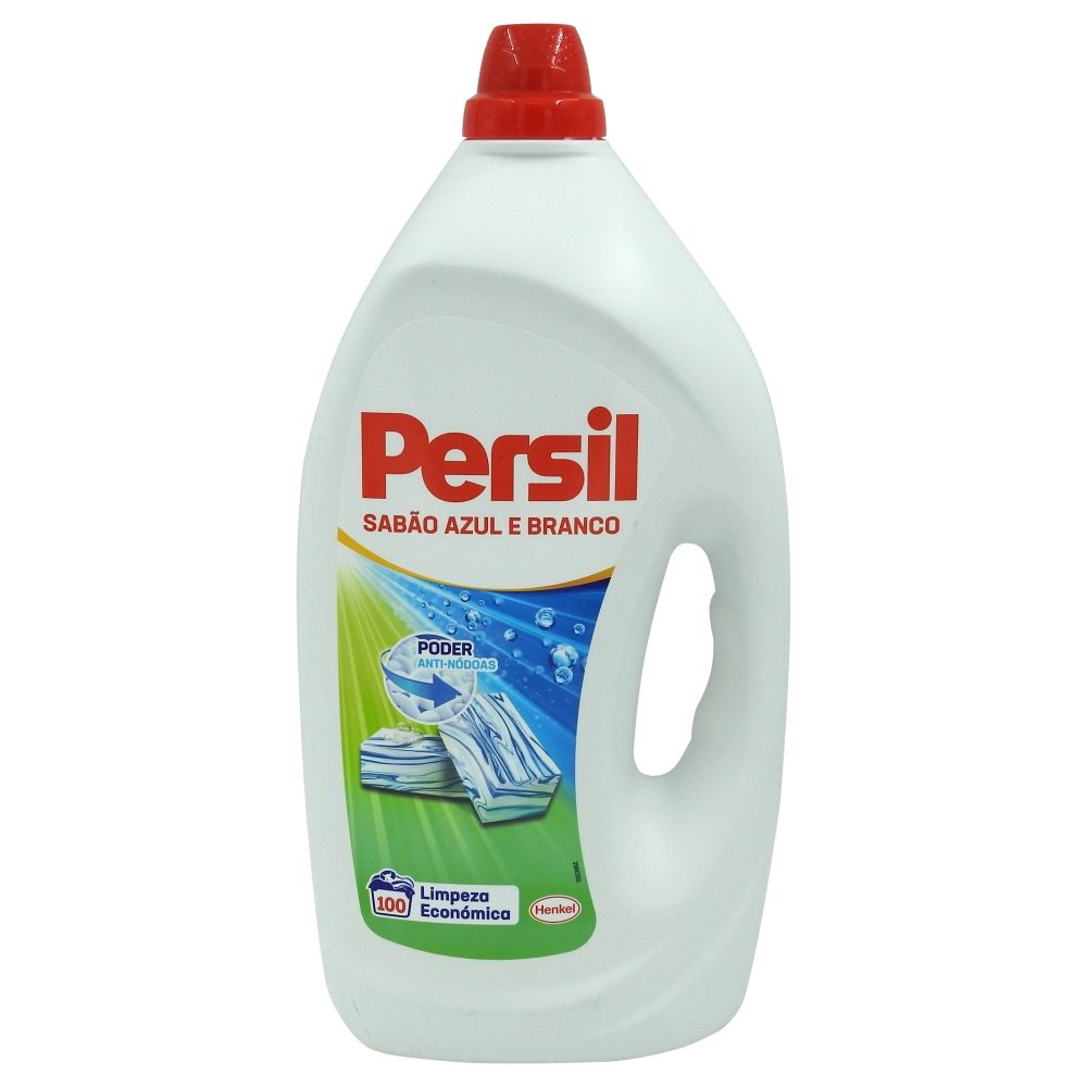 Persil Detergent Lichid Rufe, Formula Blue White pentru Rufe Albe, Actiune Antipete, 4.5 L, 100 Spalari
