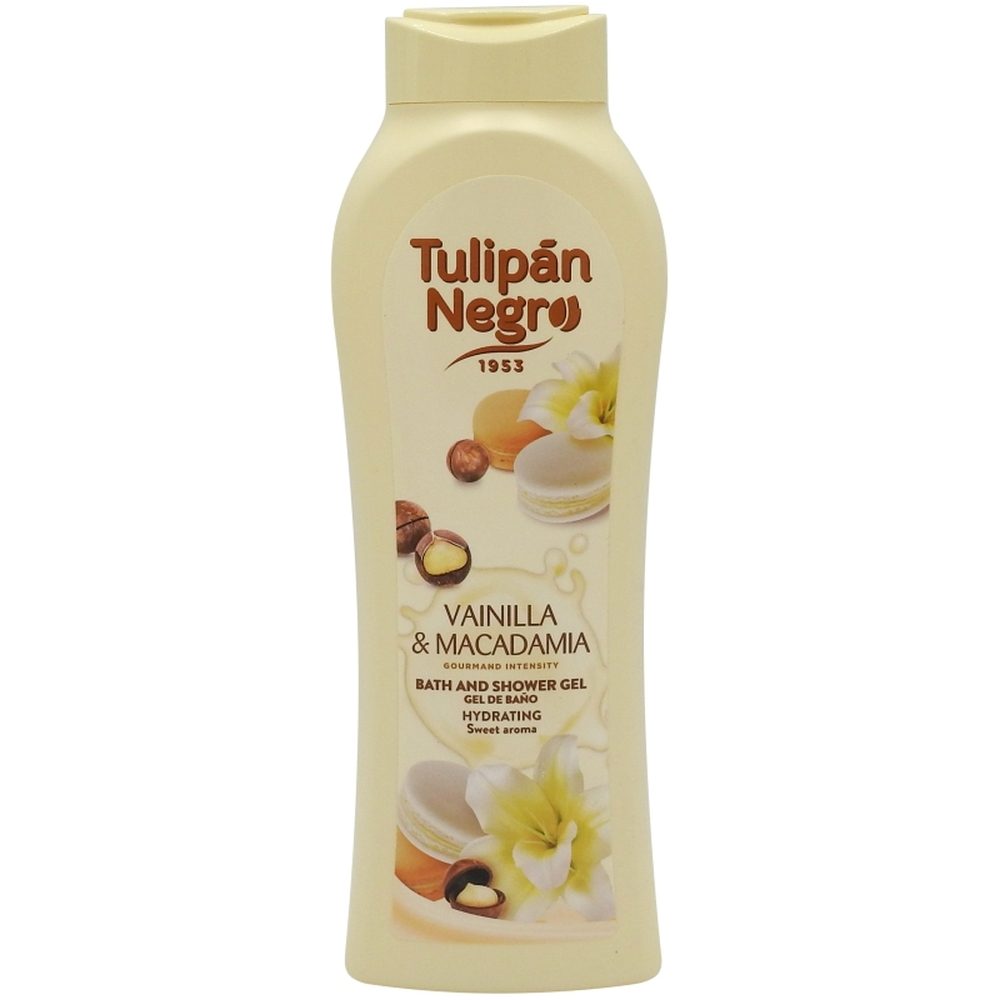 Tulipan Negro Gel de Dus, Aroma Exotica de Vanilie si Macadamia, Formula Delicata de Curatare, Textura Gel, 650 ml