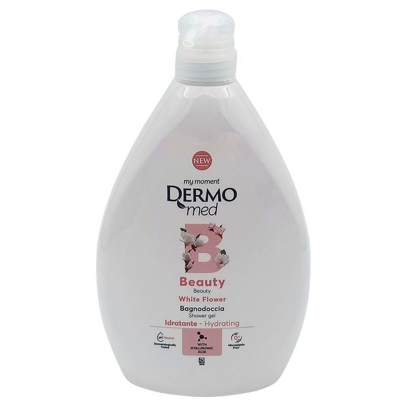 Gel de Dus Dermomed Beauty White Flower, Hidratant cu pH Neutru pentru Piele Normala, 1 L