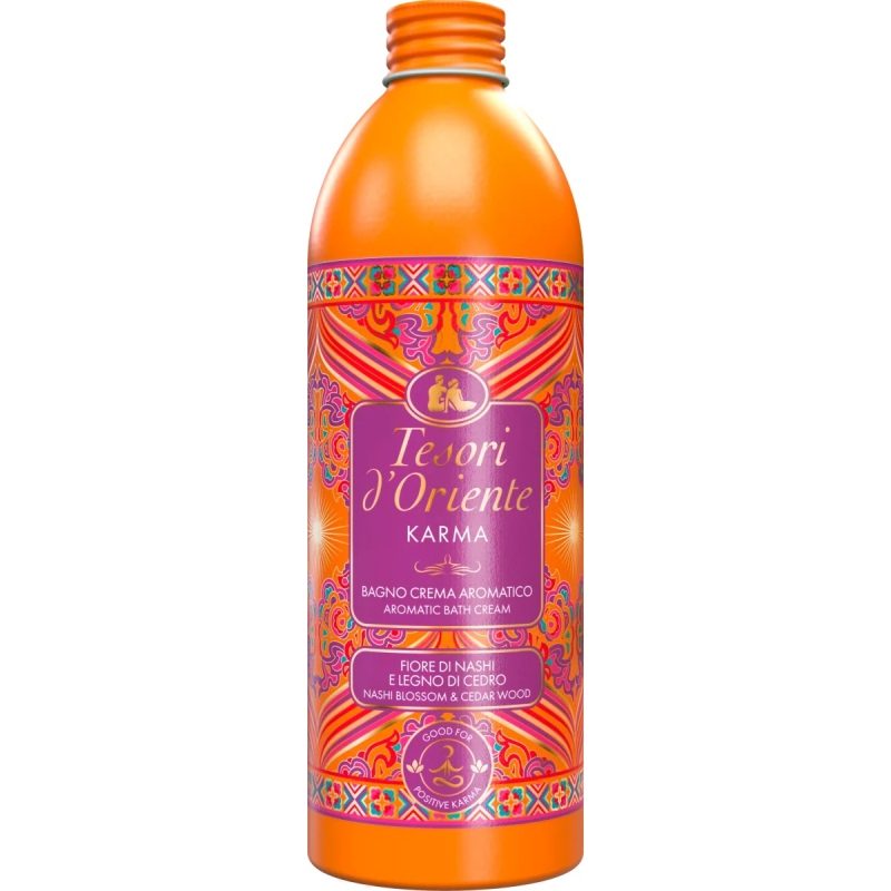 Tesori d'Oriente Gel de Dus Karma, Crema de Baie Hidratanta cu Aroma Orientala, Textura Catifelata pentru Piele Normala, 500 ml