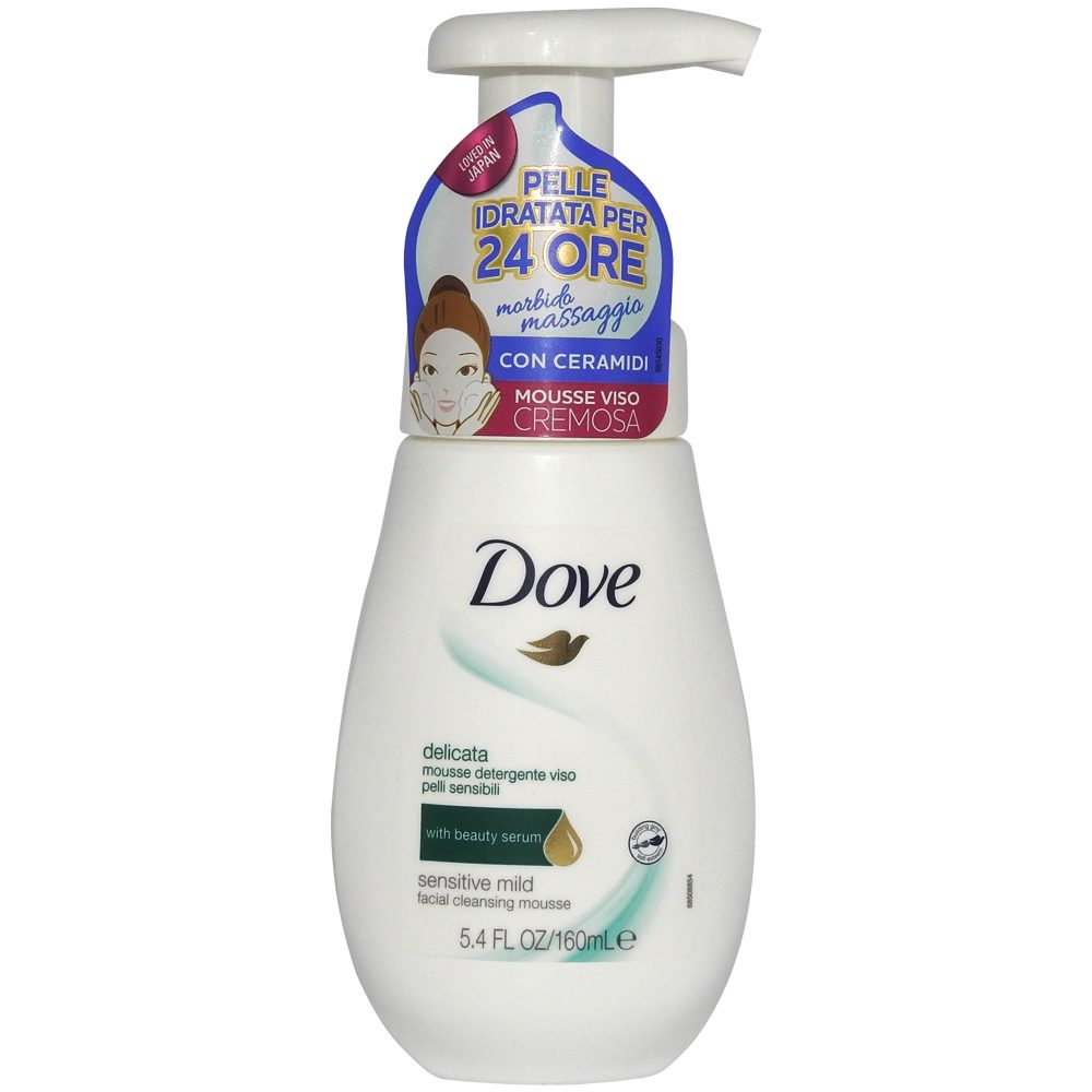 Dove Spuma de Curatare pentru Fata Delicata, Demachiant pentru Ten Sensibil, Formula cu pH Echilibrat, 160 ml