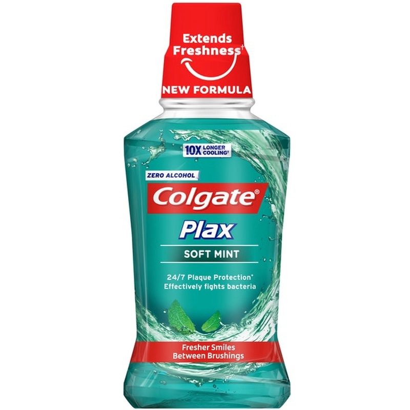 Colgate Plax Soft Mint Apa de Gura fara Alcool, Protectie Impotriva Halitozei, Prospetime de Lungă Durată, Aroma Menta Delicata, 250 ml