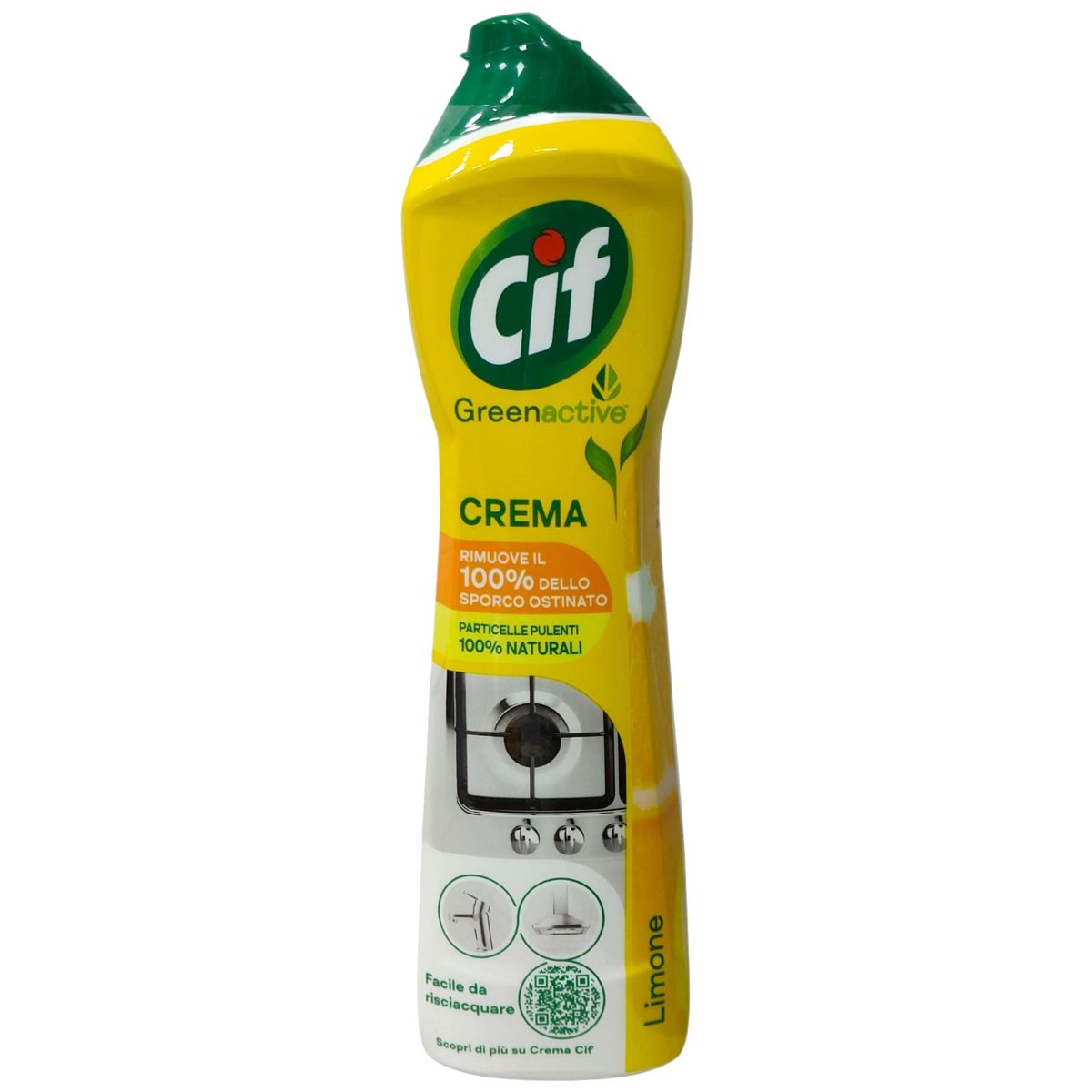 Cif Crema Curatare Universala, Formula cu Microcristale si Parfum de Lamaie, Textura Densa pentru Murdarie Persistenta, 500 ml