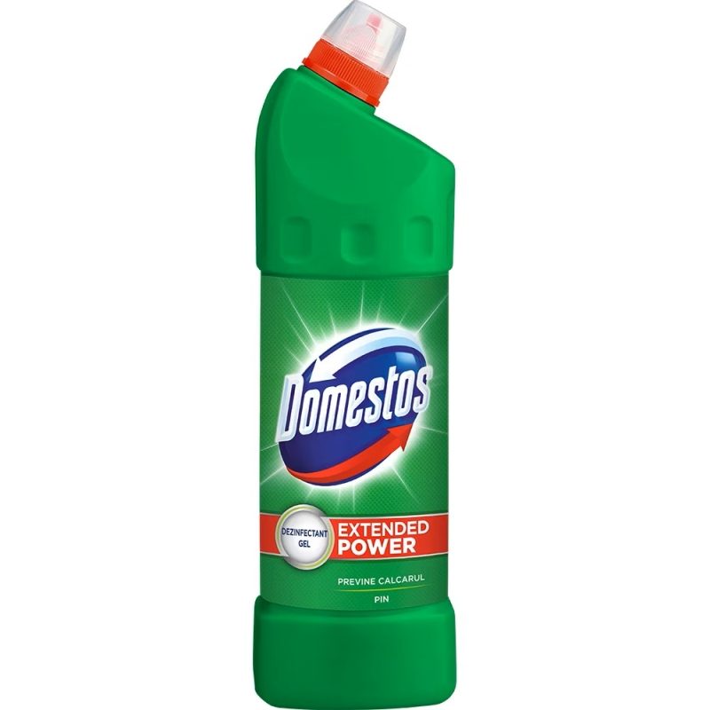 Domestos Solutie Dezinfectanta WC, Gel Lichid pentru Curatare si Igienizare, Parfum de Pin, 1 L