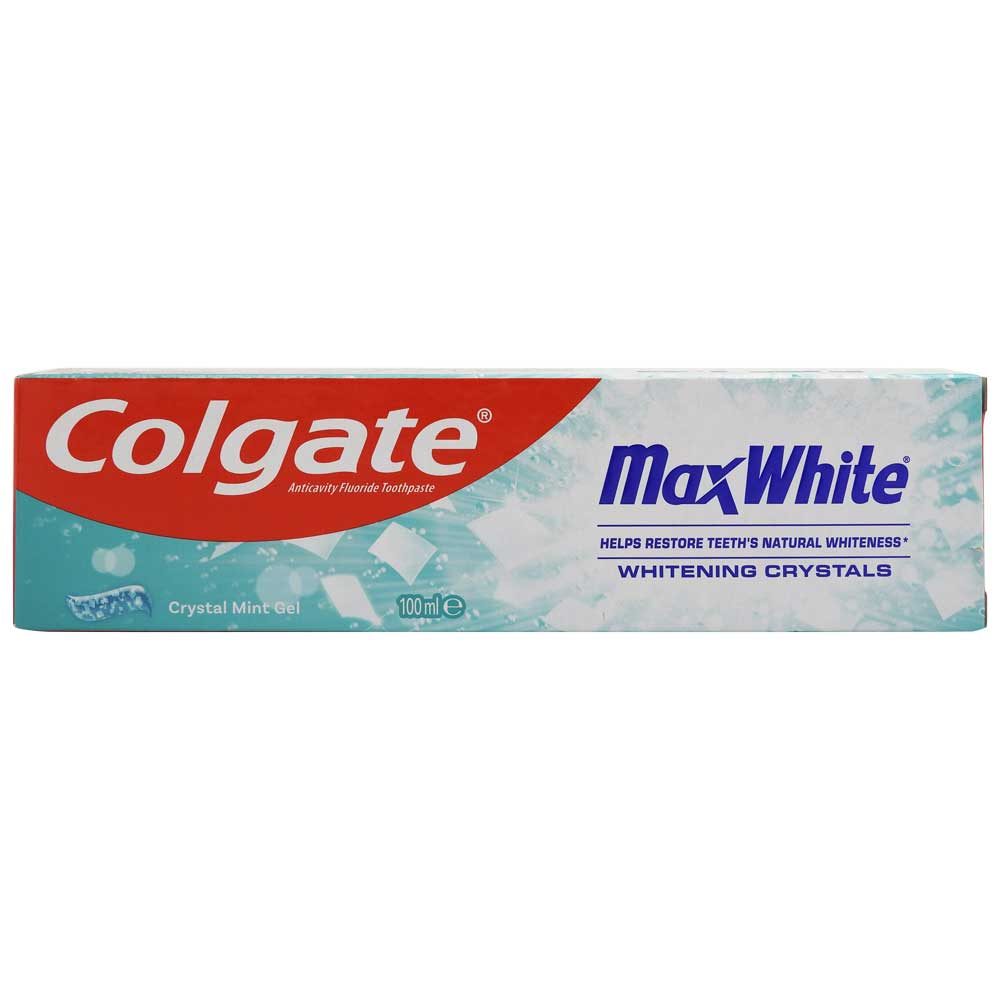 Colgate Max White Crystal Mint, Pasta de Dinti pentru Albire si Protectie cu Fluor, Aroma de Menta Revigoranta, 100 ml