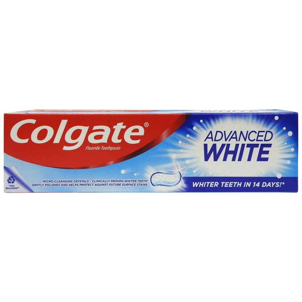 Colgate Pasta de Dinti Advanced White, Formula cu Fluor pentru Albire si Protectie Anticarii, 100 ml