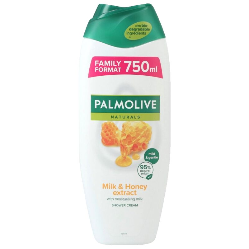 Palmolive Gel de Dus cu Lapte si Miere, Formula Hidratanta pentru Curatare Blanda, Extracte Naturale, 750 ml