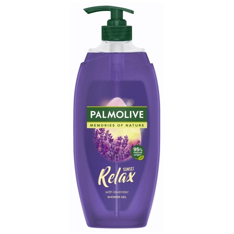 Gel de Dus Palmolive Relax, Formula Calmanata cu Lavanda, Testat Dermatologic, Recipient cu Pompita, 750 ml