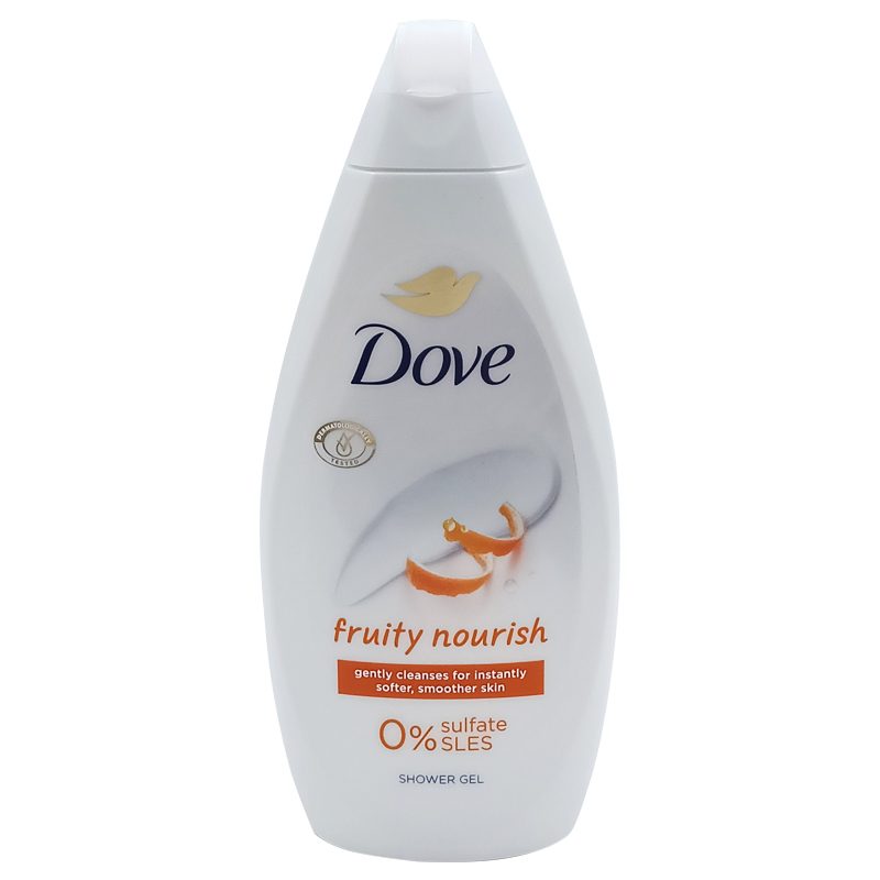 Gel de Dus Dove Fruity Nourish, Hidratare Intensă și Aromă Fructată, Formulă Non-toxică pentru Piele Normală, Textură Gel, 450 ml