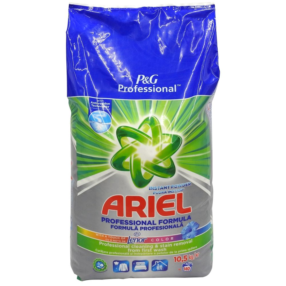 Ariel Detergent Automat Pudra pentru Rufe Colorate, Formula Lenor Color cu Proaspetime de Lungă Durată, 140 Spalari, 10.5 kg