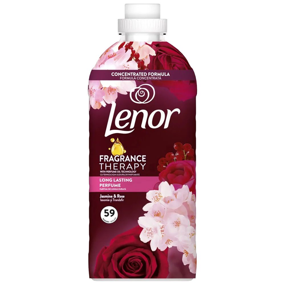 Lenor Balsam Pentru Rufe, Parfum Persistent De Iasomie Si Trandafir, Formula Pentru Molicitate Suprema, Lichid, 1239 ml, 59 Spalari