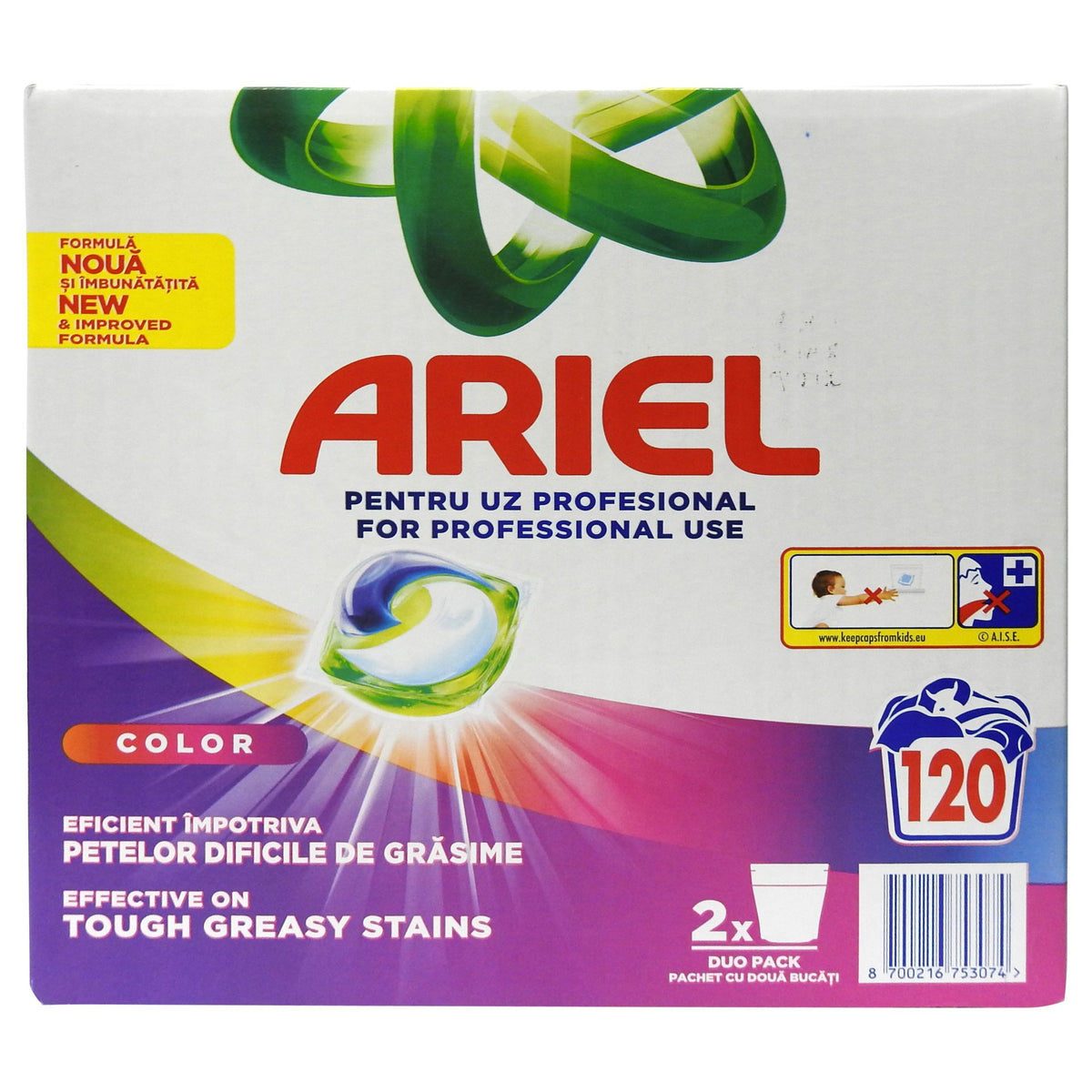 Ariel Detergent Capsule Rufe Colorate, All in 1 Pods, Formula Protectie Culori si Curatare Profunda, 120 Spalari, Set 2 x 60 Bucati