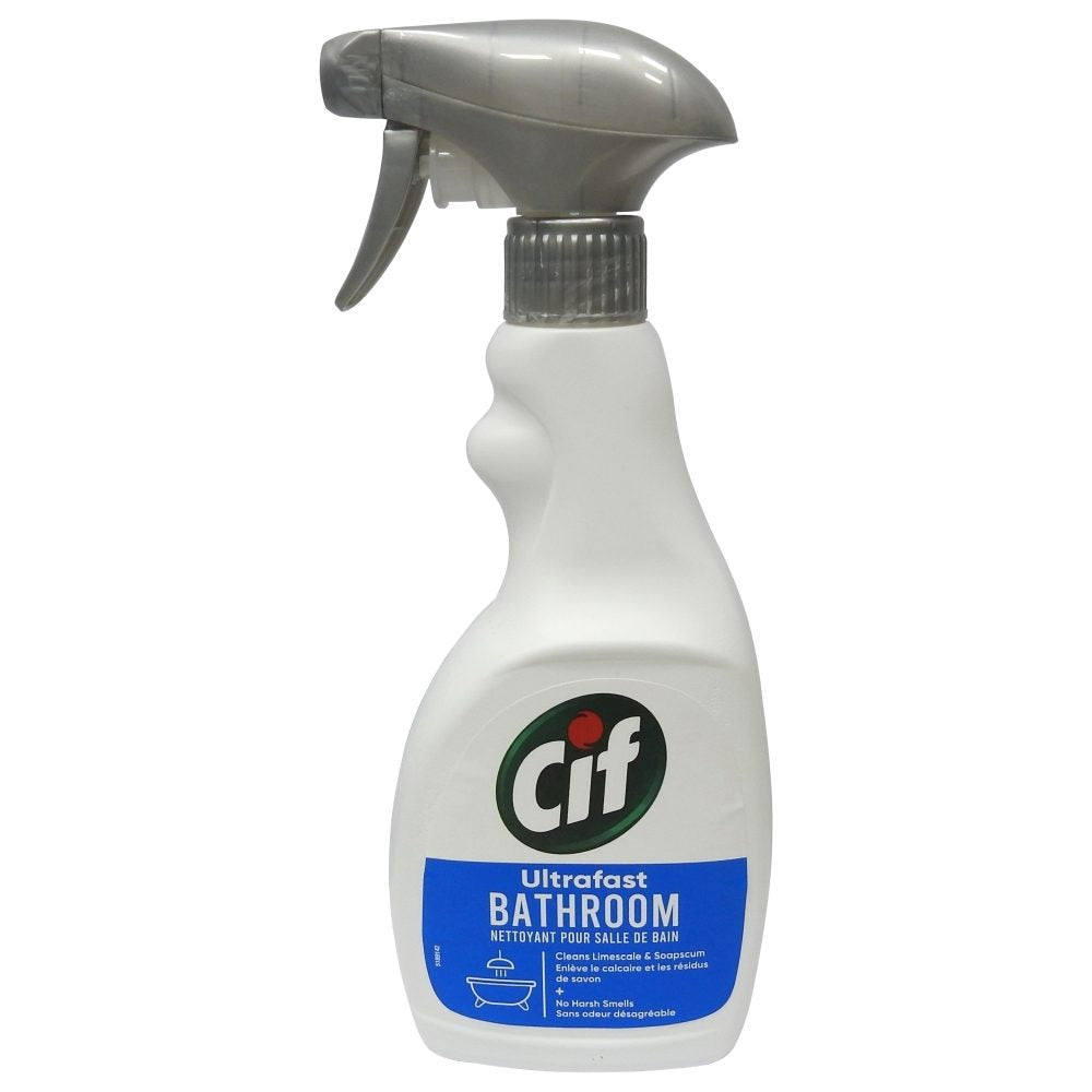 Cif Solutie pentru Curatarea Baii, Ultrafast cu Actiune Rapida, Detergent Lichid Anti-Calcar si Igienizant, Spray 500 ml