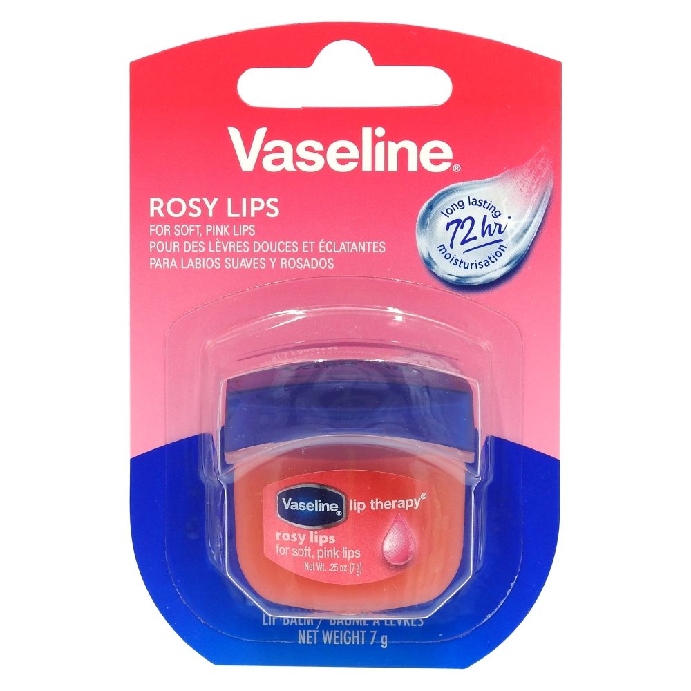 Vaseline Balsam Pentru Buze, Hidratare Intensă Cu Aromă De Trandafir, Finisaj Lucios, Textură Solidă, 7 g