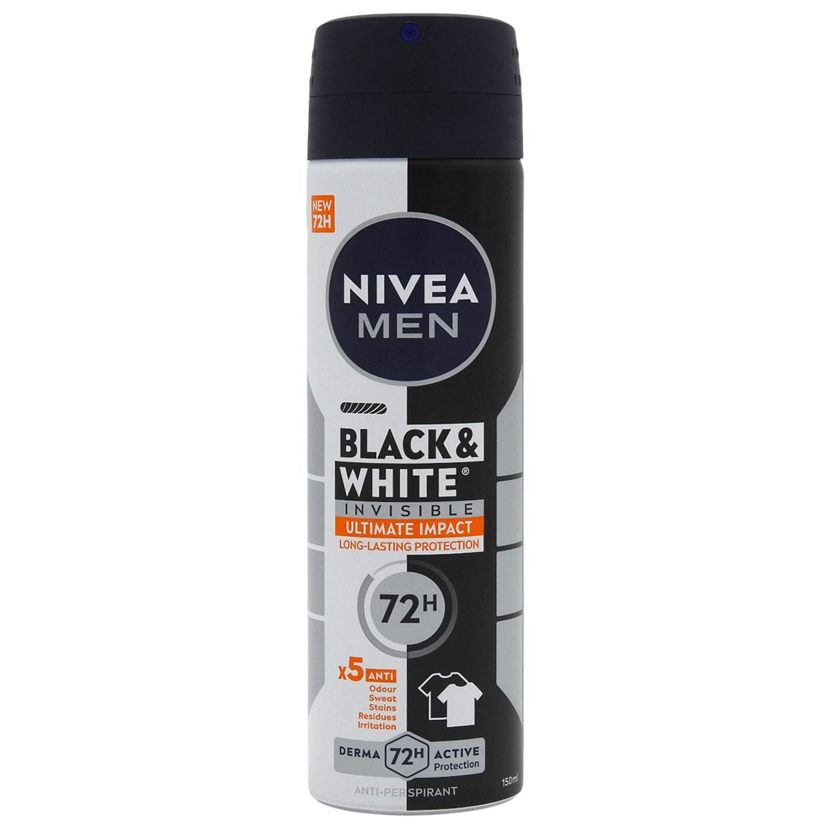 Nivea Men Ultimate Impact Antiperspirant Spray, Protectie 48h, Ingrijire Delicata, 150 ml