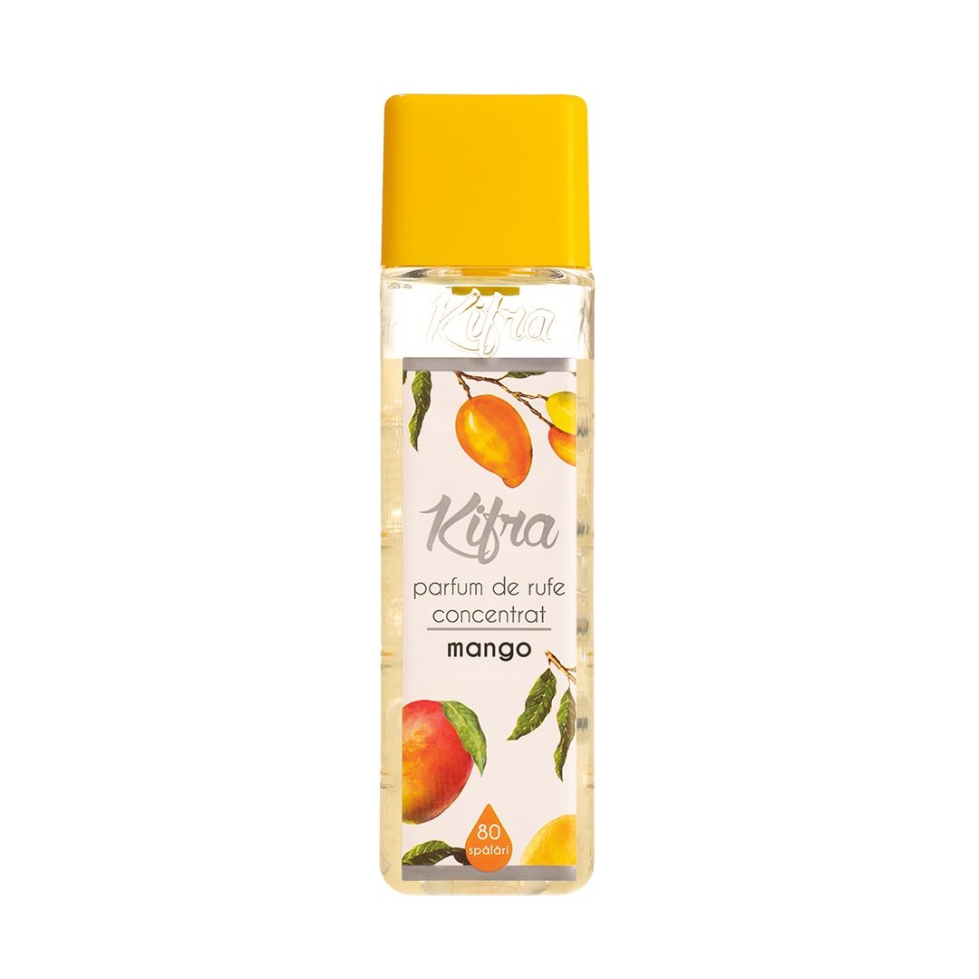 Kifra Parfum Concentrat pentru Rufe, Aroma Exotica de Mango, Balsam Lichid Intens, 80 Spalari, 200 ml