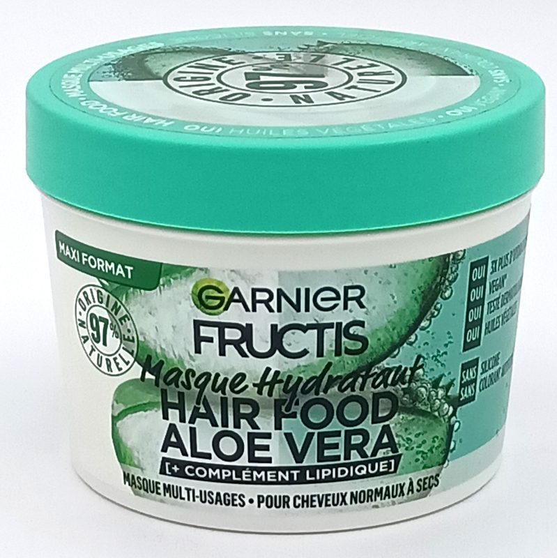 Garnier Fructis Aloe Masca pentru Par, Tratament Hidratant cu 98% Ingrediente Naturale, Formula cu Aloe Vera pentru Par Normal, 390 ml