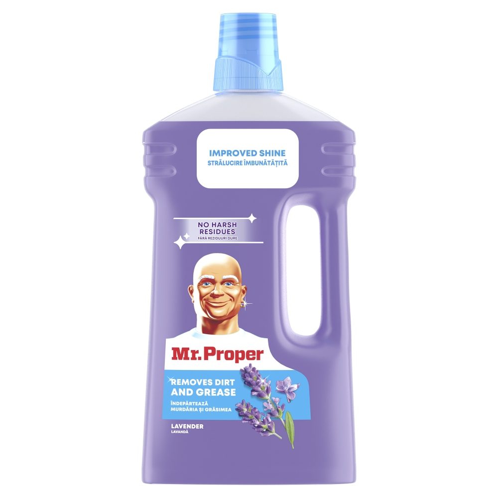 Mr Proper Detergent Lichid Pentru Pardoseli, Igienizare Si Stralucire Fara Urme, Parfum Lavanda, 1 L