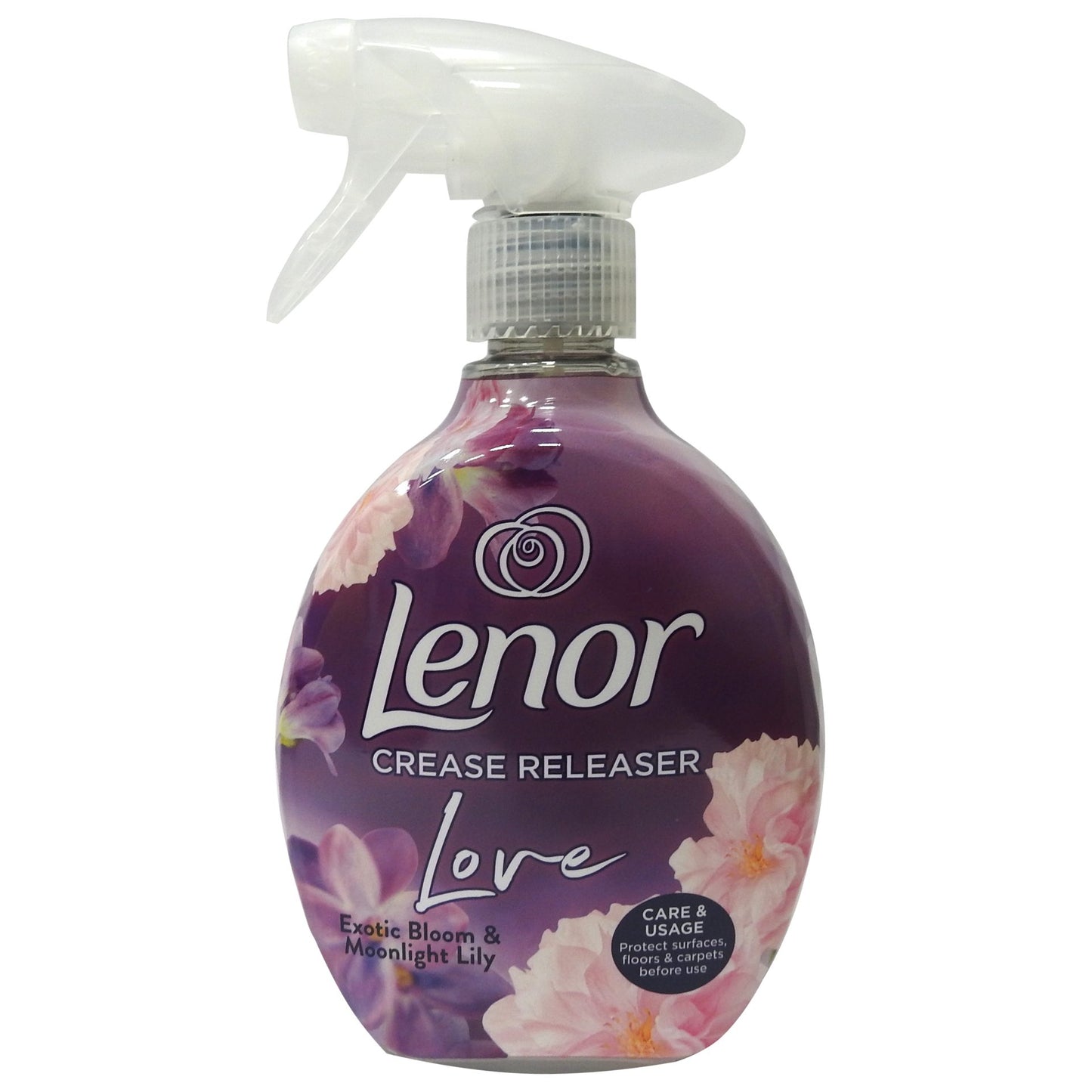 Odorizant Textile Lenor, Spray pentru Netezire si Antisifonare, Parfum Exotic Bloom, Recipient cu Pulverizator, 500 ml