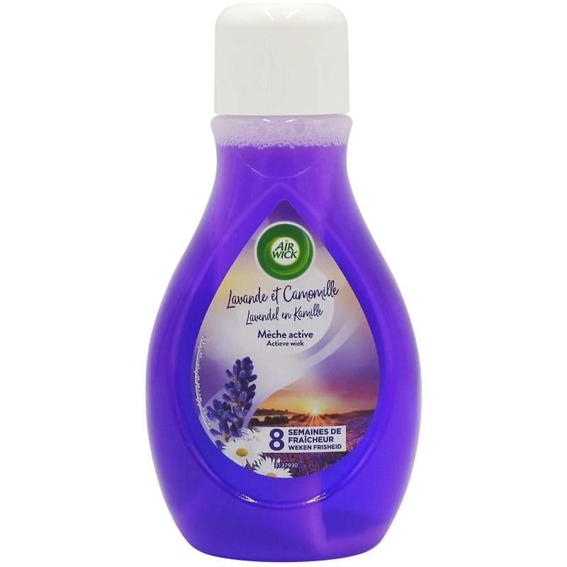 Odorizant Camera Lichid Air Wick Fresh N Up, Parfum Lavanda si Musetel, Tehnologie Eliminare Mirosuri, Recipient Sticla, 375 ml