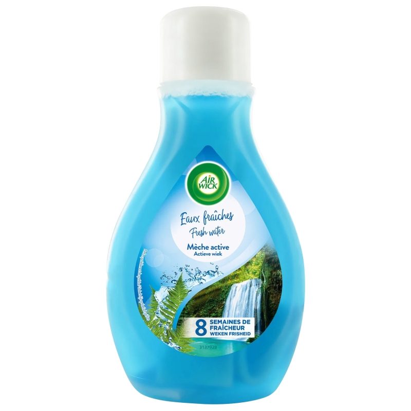 Odorizant Camera Air Wick Fresh N Up, Rezervă Lichidă cu Tehnologie Neutralizare Mirosuri, Parfum Fresh Water, 375 ml