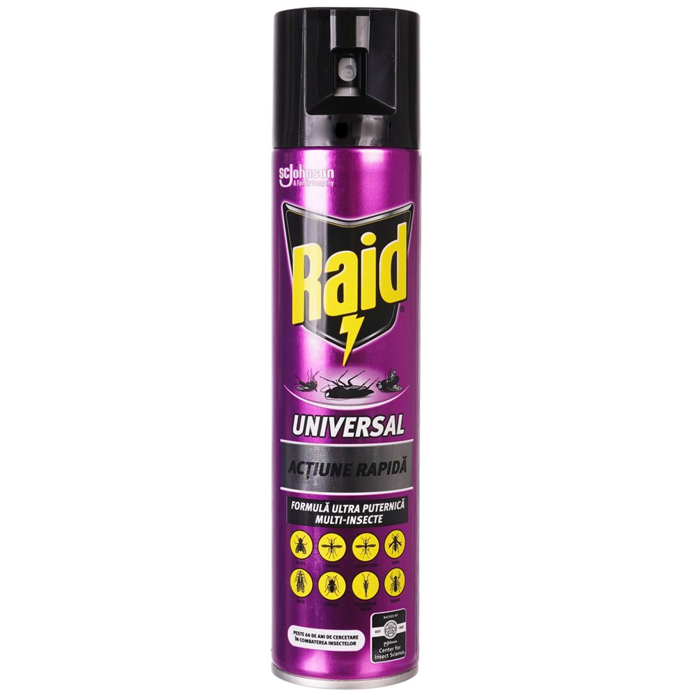 Raid Insecticid Universal, Multi-Insecte, Spray Aerosol, 400 ml