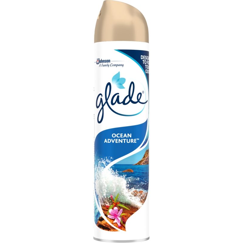 Glade Spray Odorizant De Cameră, Parfum Ocean Adventure, Eliminare Mirosuri Neplăcute, Flacon Aerosol, 300 ml