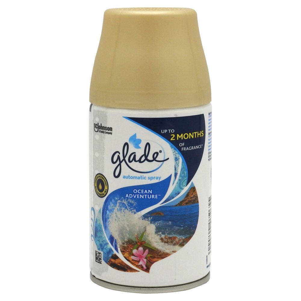 Odorizant Camera Glade, Rezerva Spray Automat, Parfum Ocean Adventure, Recipient Metalic, 269 ml