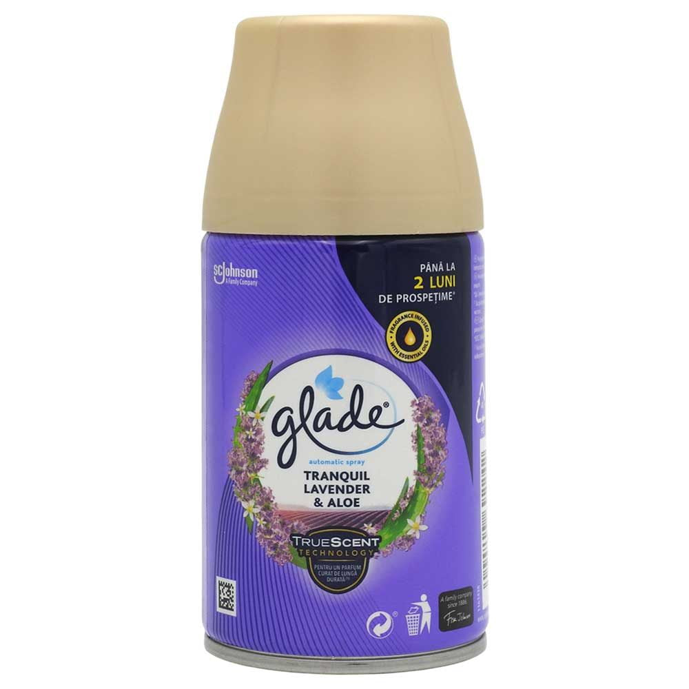Odorizant Camera Glade, Rezerva Spray Automat, Note de Lavanda si Aloe Vera, 269 ml