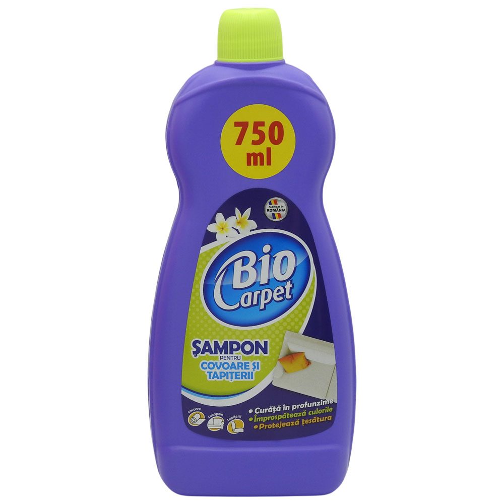 Biocarpet Solutie pentru Curatarea Covoarelor si Tapiteriilor, Actiune de Igienizare si Reimprospatare, Concentrat, 750 ml