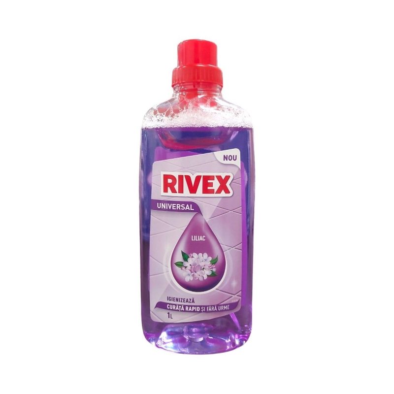 Rivex Detergent Universal, Igienizant pentru Toate Suprafețele, Parfum de Liliac, Bidon 1 L