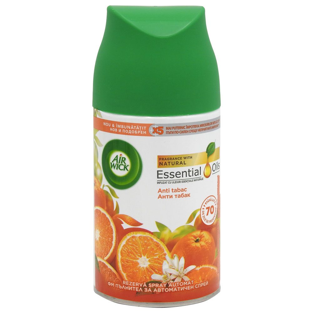 Air Wick Rezerva Odorizant Camera, Efect Anti-Tabac, Tehnologie Odor-Out, Format Spray, 250 ml
