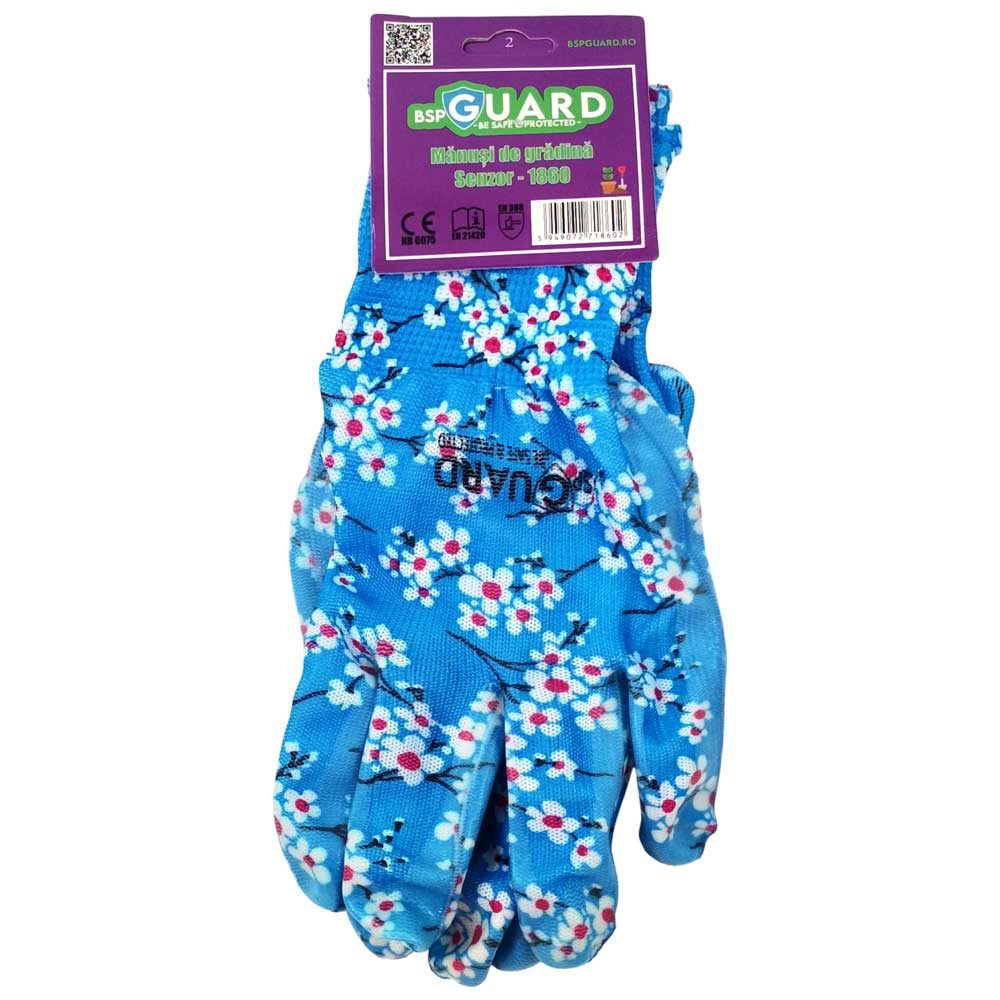 Manusi Gradinarit, Protectie Antiderapanta, Material Textil Cauciucat, Design Floral, Marime Universala