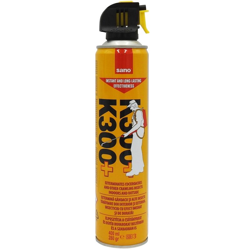 Sano K300 Insecticid Universal Pentru Gandaci Si Insecte Taratoare, Spray Cu Actionare Rapida, 400 ml