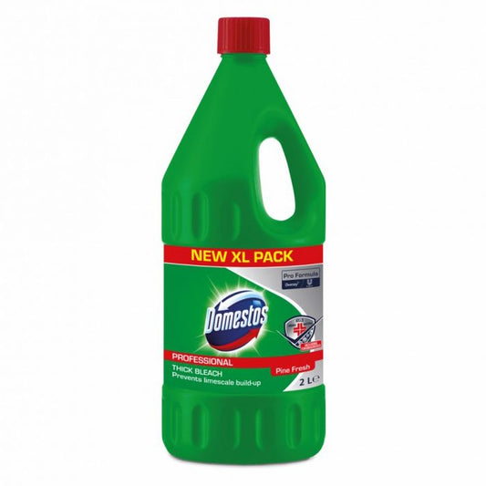 Domestos Pro Formula Pine Fresh, Detergent Dezinfectant Clorigen cu Vascozitate Ridicata, Solutie Multifunctionala cu Efect Inalbitor, 2 L