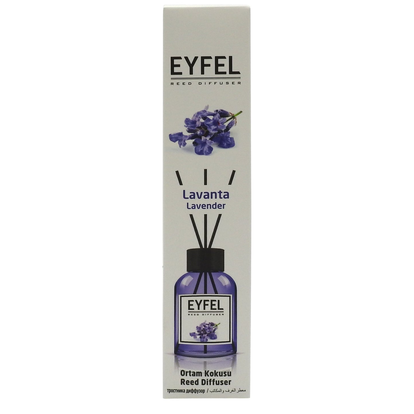 Eyfel Odorizant de Camera cu Difuzor de Parfum si Bete, Aroma de Lavanda, Recipient din Sticla, 55 ml