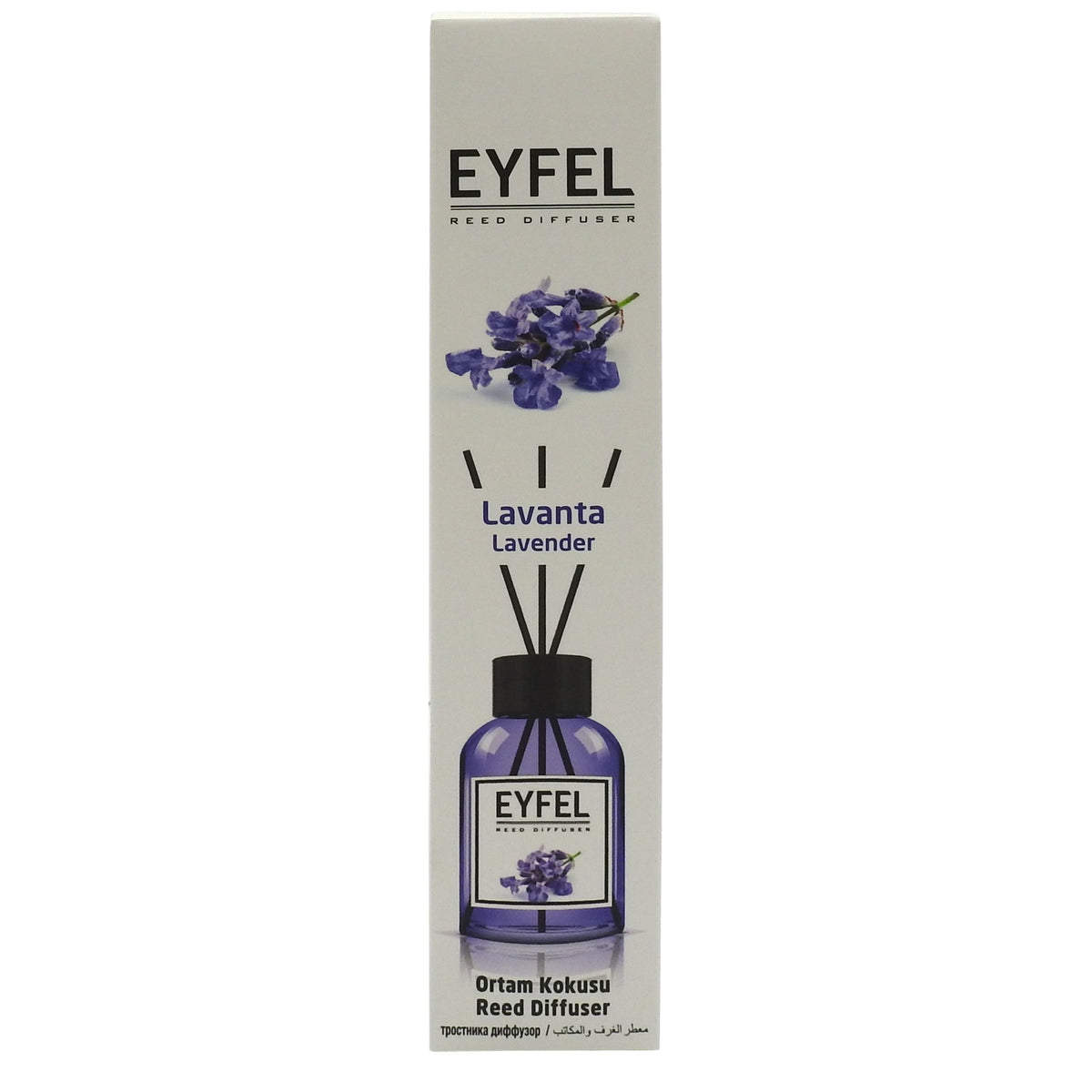 Eyfel Odorizant de Camera cu Difuzor de Parfum si Bete, Aroma de Lavanda, Recipient din Sticla, 55 ml