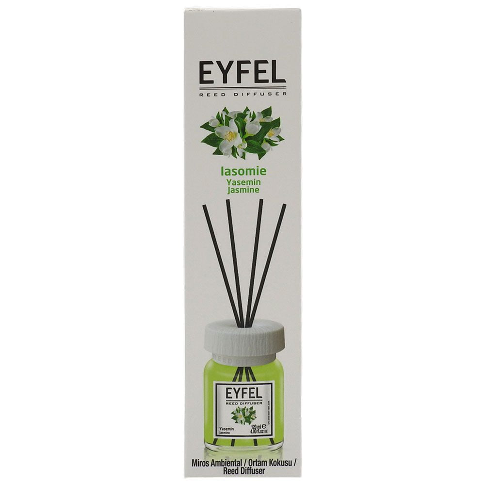 Odorizant De Camera Eyfel Cu Difuzor Si Bete Din Bambus, Parfum De Iasomie, Sticla Din Glass, 120 ml