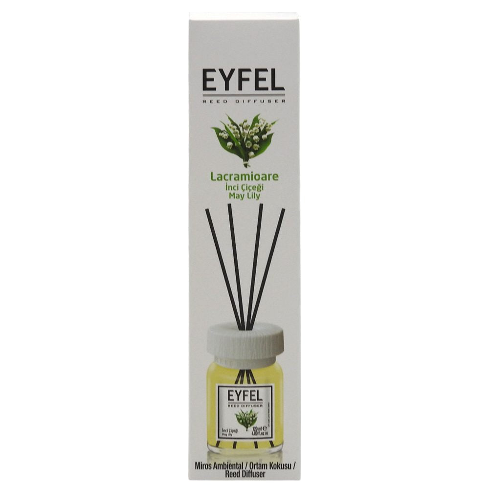 Eyfel Odorizant de Camera cu Difuzor de Parfum si Bete, Aroma Lacramioare, Recipient din Sticla, 120 ml