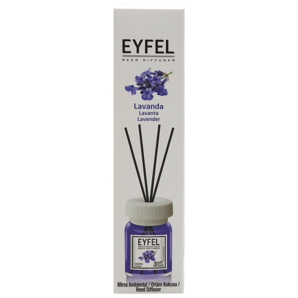 Eyfel Odorizant de Camera cu Bețișoare, Difuzor de Parfum cu Uleiuri Esențiale, Lavandă, 120 ml