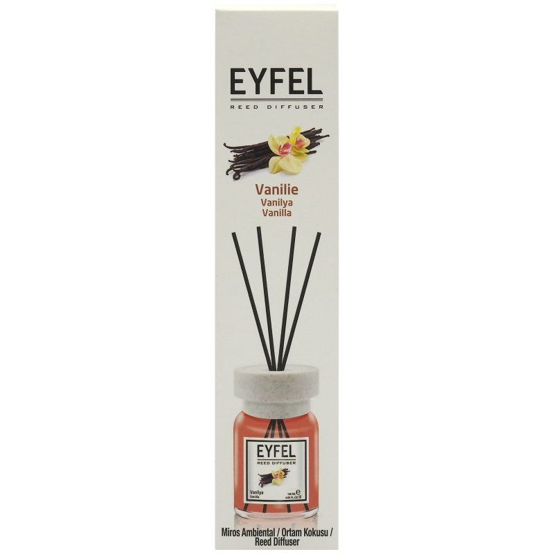 Eyfel Odorizant de Camera cu Bețișoare, Difuzor de Parfum cu Difuzie Continuă, Aromă de Vanilie, Recipient din Sticlă, 120 ml