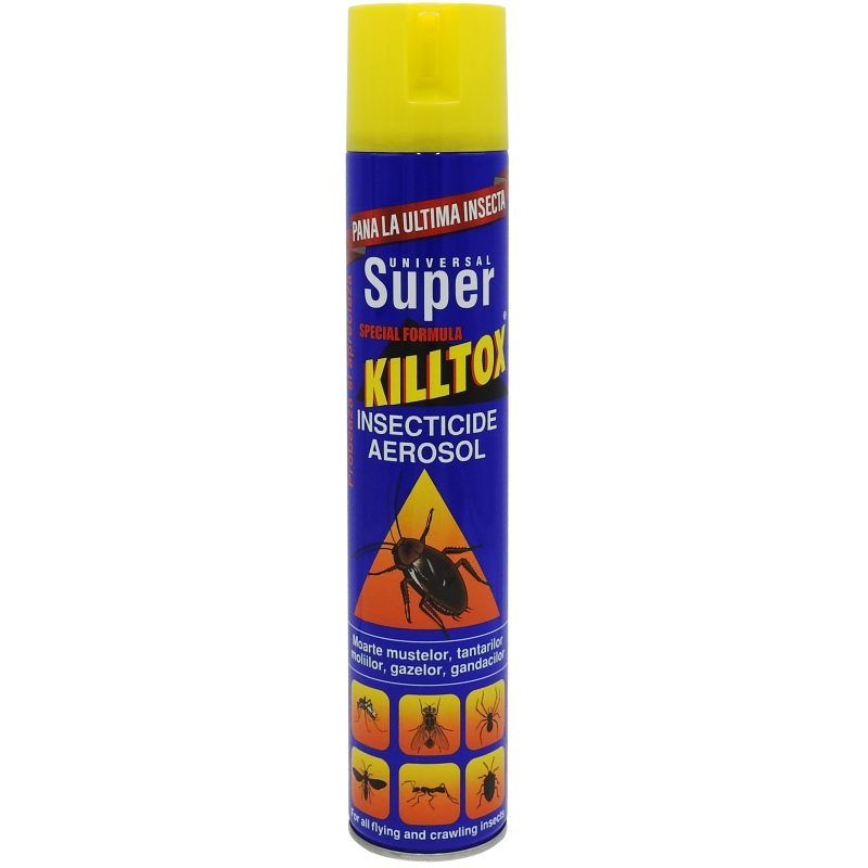 Killtox Insecticid Universal, Spray Contra Insectelor Târâtoare și Zburătoare, Eficacitate Rapidă, Recipient sub Presiune, 500 ml
