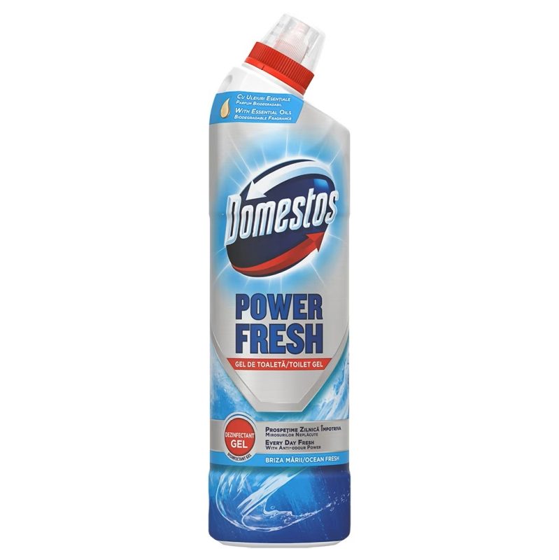 Domestos WC Lichid Dezinfectant, Igienizare Si Curatare Toaleta, Protectie Impotriva Calcarului, Aroma Ocean Fresh, 700 ml
