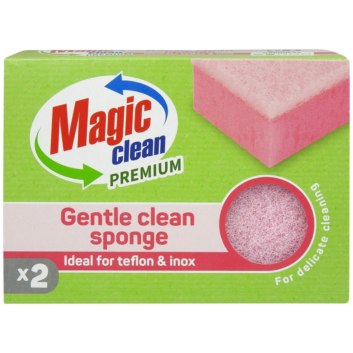 Magic Clean Burete Pentru Teflon Si Inox, Suprafata Abraziva Anti-Zgariere, Poliuretan, 2 Bucati