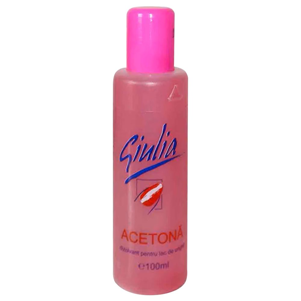 Giulia Acetona Pentru Indepartarea Lacului De Unghii, Formula Eficienta, Recipient Plastic, 100 ml