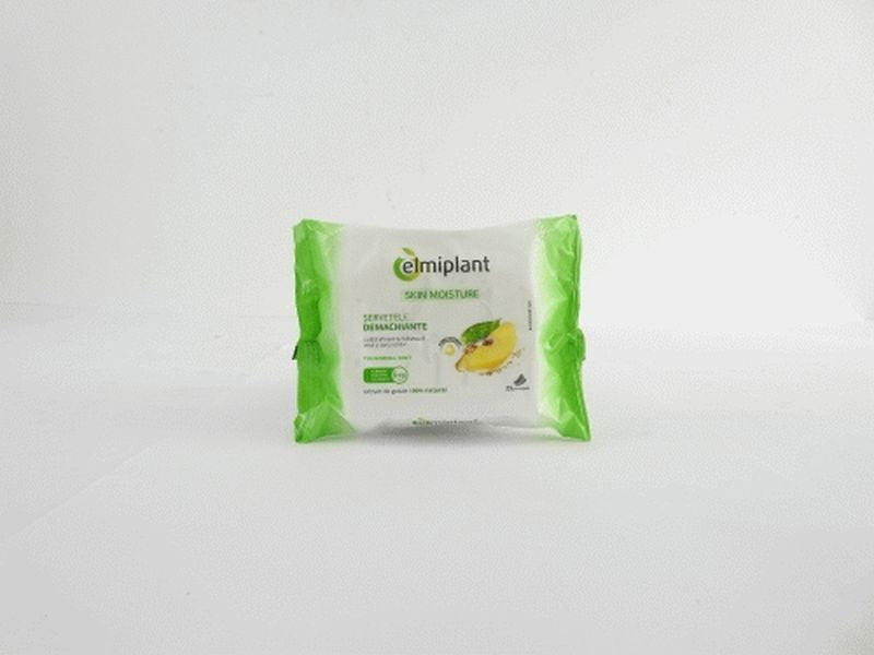 Elmiplant Servetele Demachiante Pentru Ten Normal si Mixt, Formula Curatare Eficienta si Hidratare, Pachet 25 Bucati